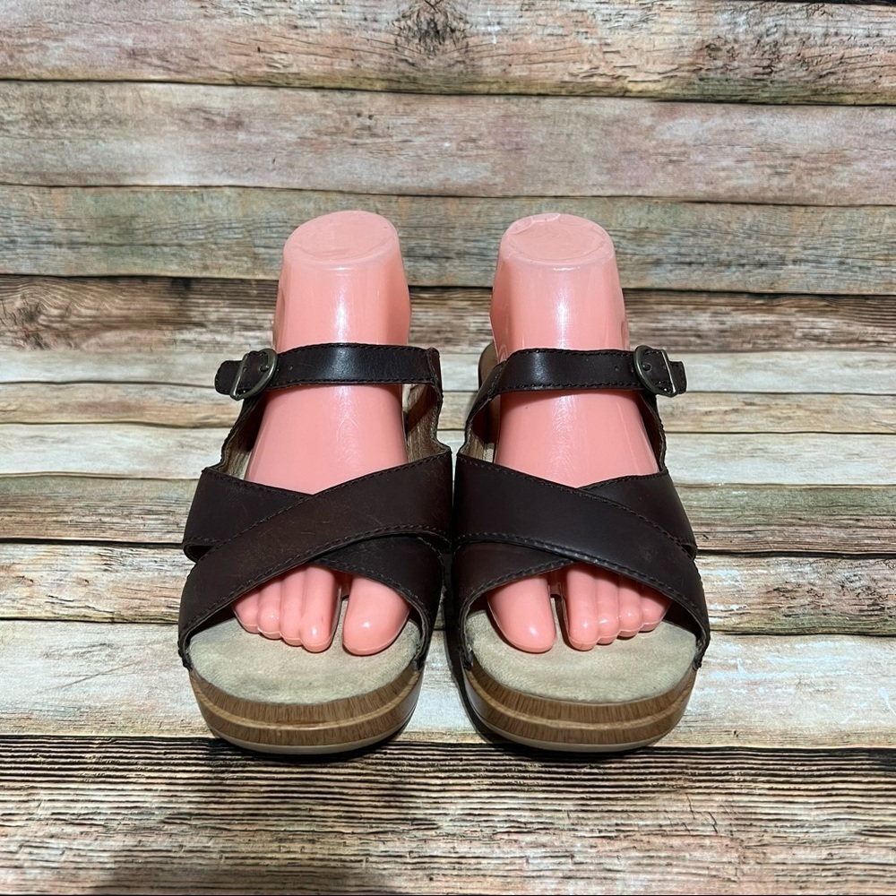 Dansko Brown Leather Sela Sandals - Picture 4 of 8